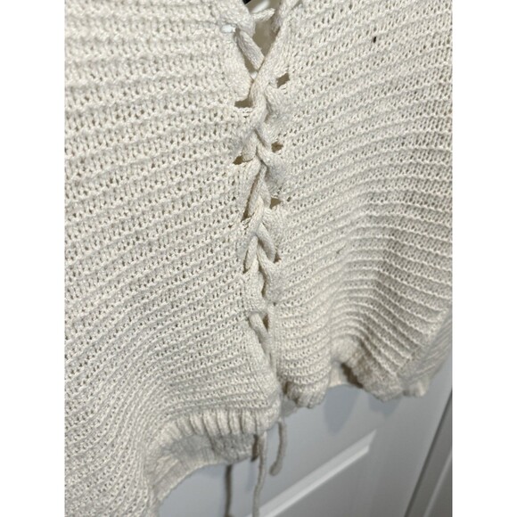 White Top Top Sweater Tie Back Large Windsor Women’s Long Sleeve Winter - Picture 5 of 10